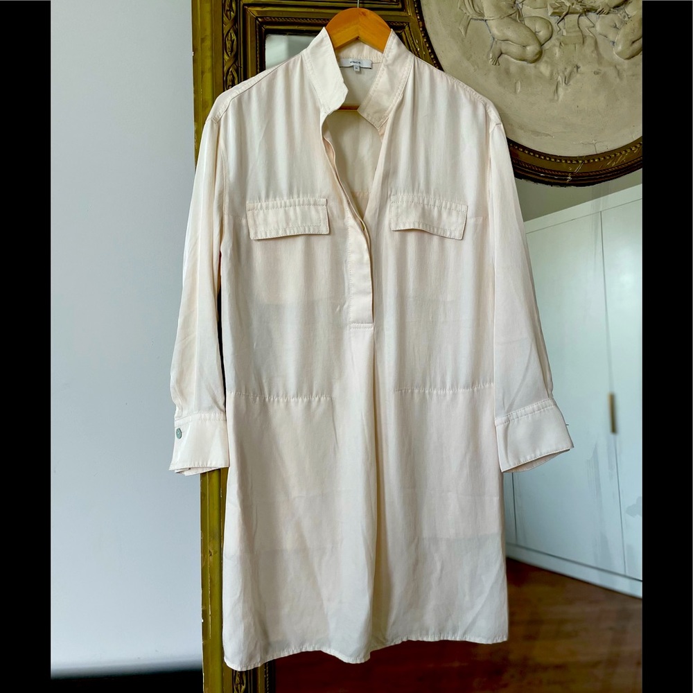 Vince shirt dress with mother of pearl buttons